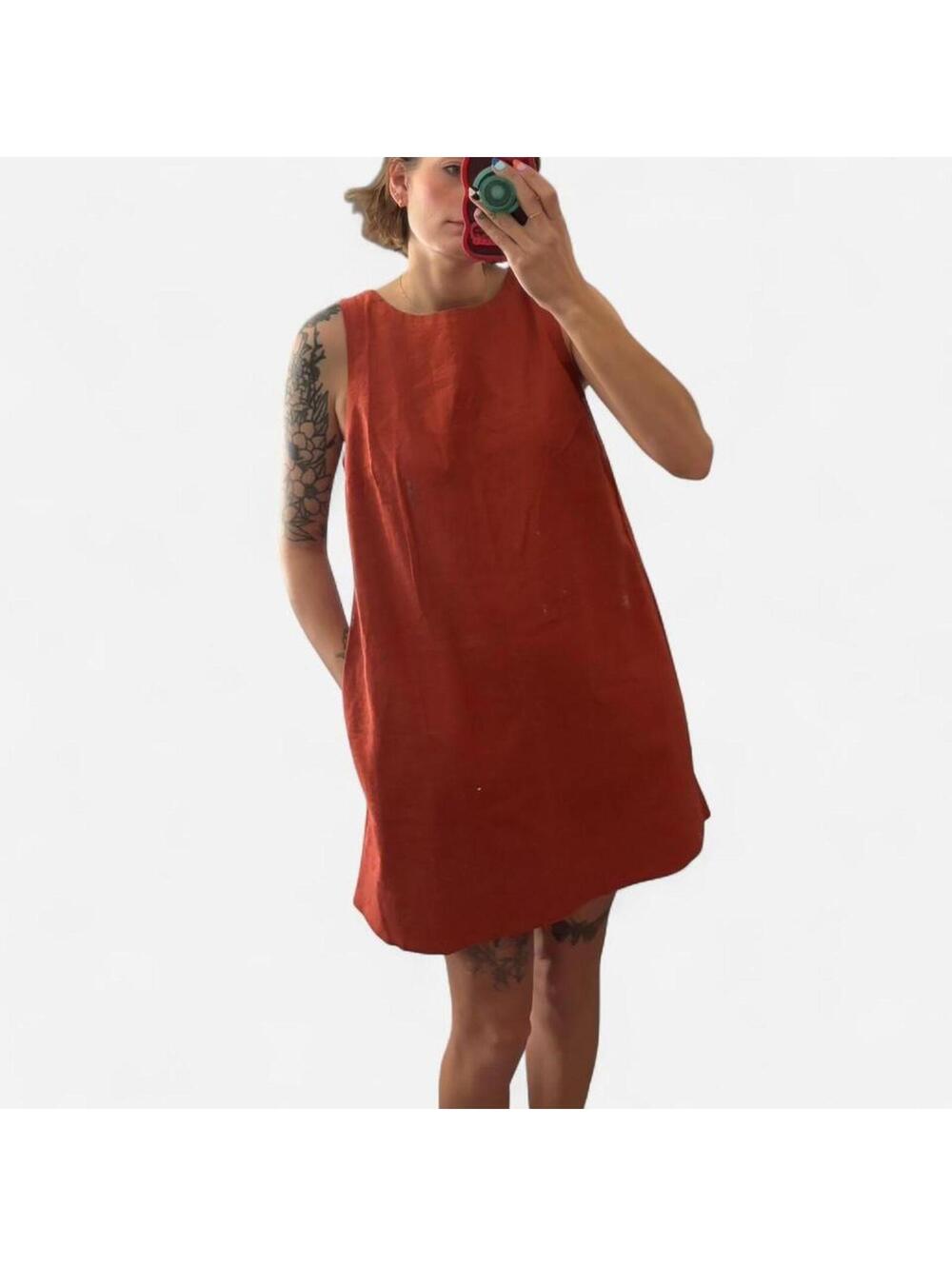 NWoT Old Navy Linen Orange Shift Dress